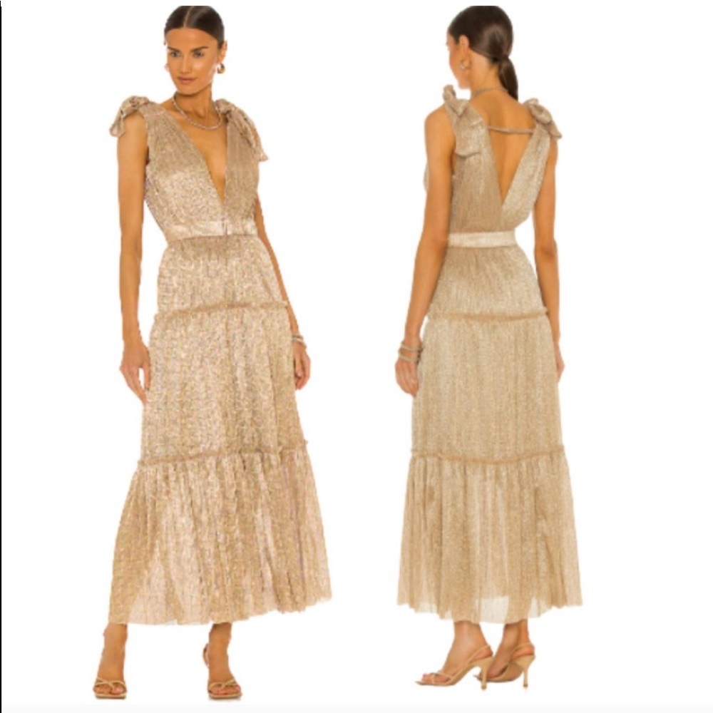 Sabina Musayev Helena dress in gold, size small